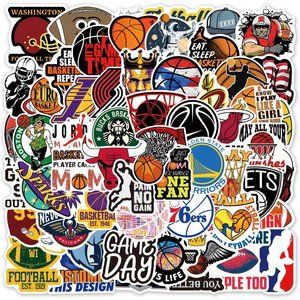 100pcs Kids  Football and Basketball Mixed Colorful  Water Bottle Stickers